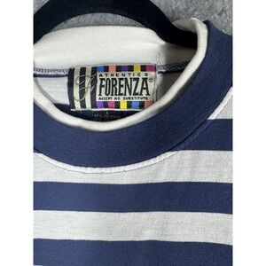 vintage Forenza "Spirito Collezione" blue and white striped long-sleeve shirt L